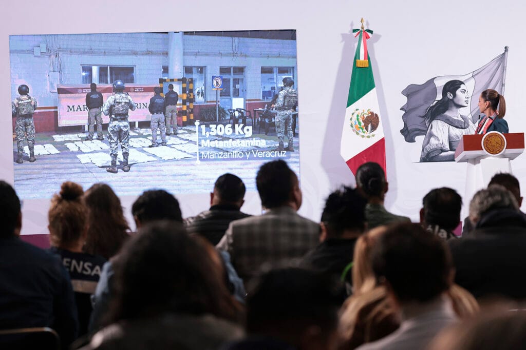 Harfuch informa resultados de operativo en la Frontera Norte contra tráfico de drogas, armas y migrantes