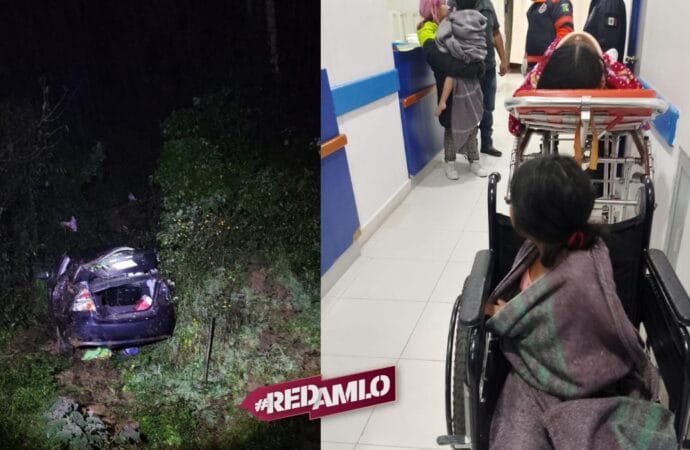 Protección Civil de Teziutlán rescata a familia tras accidente en el Arco Sur