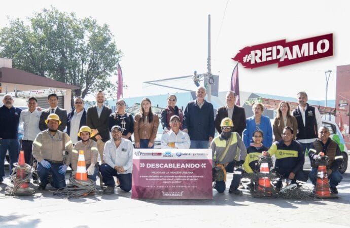 Puebla avanza en el retiro de cableado en desuso para mejorar la imagen urbana