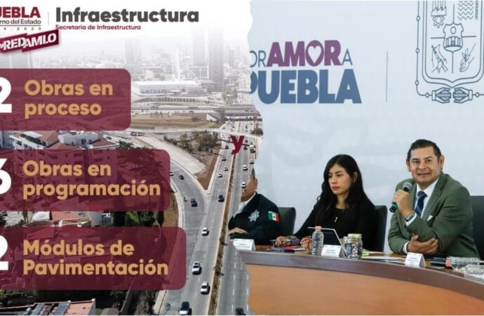 Armenta rehabilita 304 calles en Puebla con Escuadrón de Maquinaria