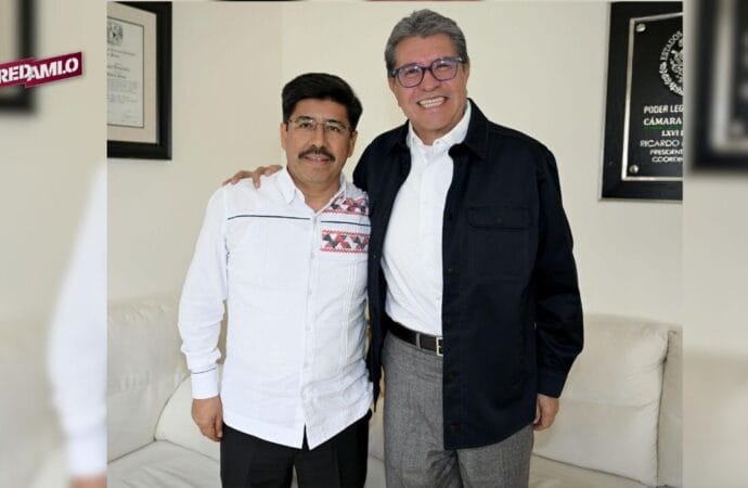 Monreal recibe al presidente electo de la SCJN, Hugo Aguilar Ortiz