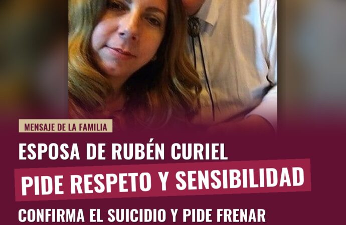 Esposa de Rubén Curiel confirma que se quitó la vida y pide detener las especulaciones