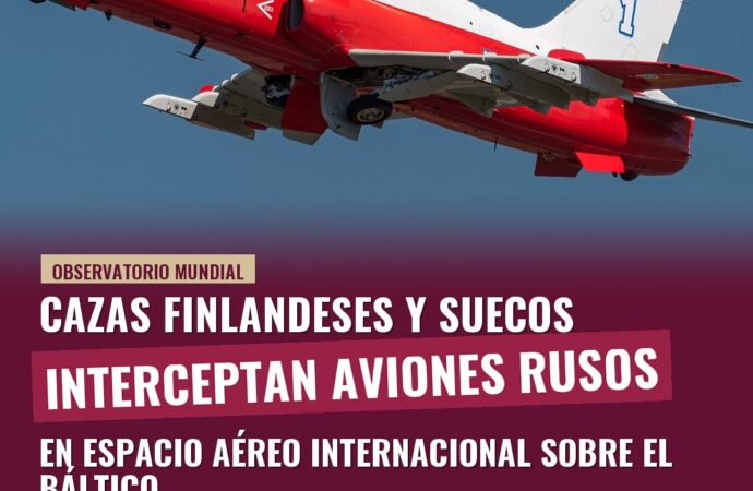 Cazas finlandeses y suecos interceptan aviones rusos sobre el Báltico
