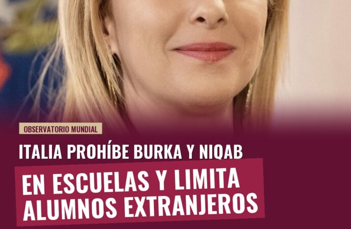 Italia prohíbe burka y niqab en escuelas y limita alumnos extranjeros