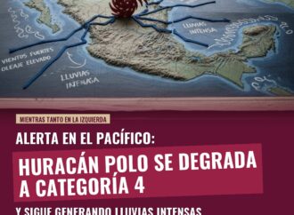 Huracán Polo se degrada a categoría 4, pero mantiene lluvias intensas en México