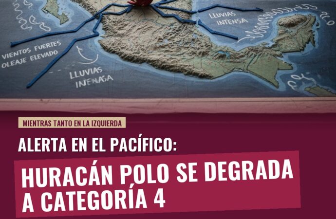 Huracán Polo se degrada a categoría 4, pero mantiene lluvias intensas en México