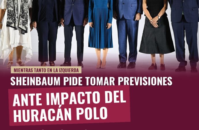 Sheinbaum pide tomar previsiones ante impacto del Huracán Polo en Baja California Sur