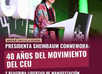 Sheinbaum celebra 40 años del movimiento universitario del CEU