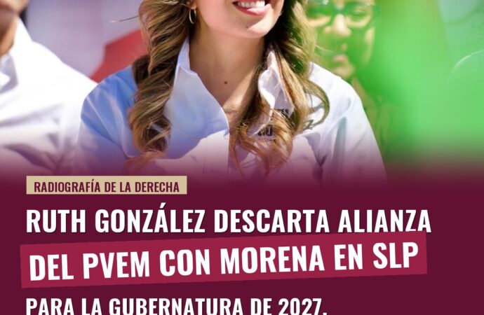 Ruth González descarta alianza del PVEM con Morena en SLP para 2027