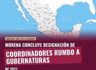 Morena concluye designación de coordinadores rumbo a gubernaturas de 2027