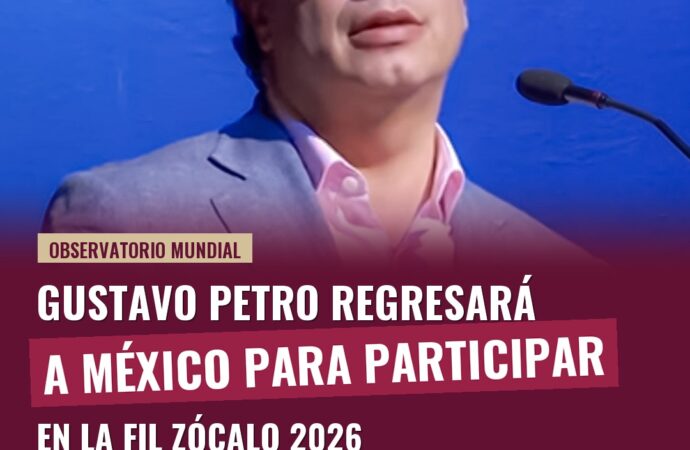 Gustavo Petro regresará a México para participar en la FIL Zócalo 2026