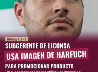 Subgerente de Liconsa usa imagen de Harfuch para promocionar producto