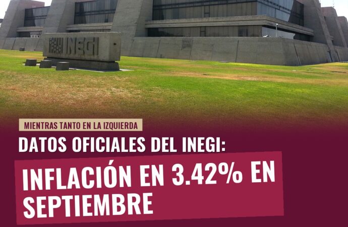 Inflación en México se ubica en 3.42% durante primera quincena de septiembre