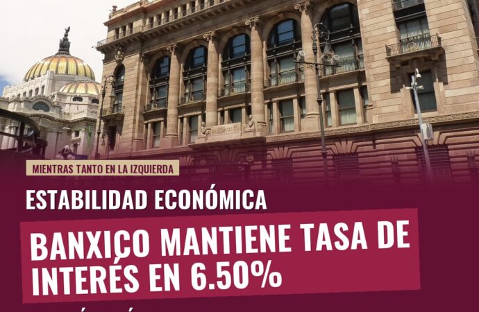 Banxico mantiene tasa de interés en 6.50% por unanimidad