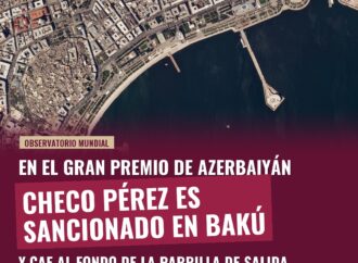 Checo Pérez sancionado en Bakú; cae al fondo de la parrilla