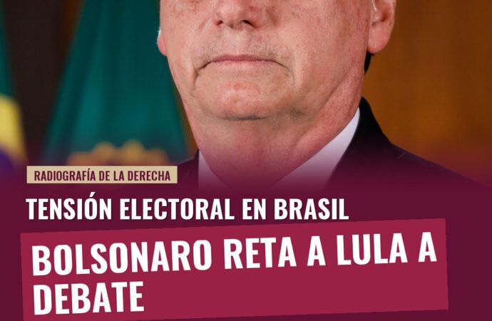 Bolsonaro reta a Lula a debate televisivo previo a elecciones en Brasil