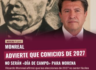 Monreal advierte que comicios de 2027 no serán «día de campo» para Morena