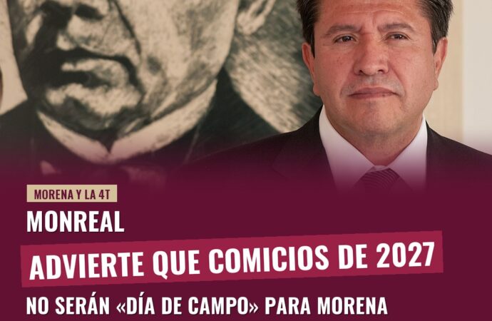 Monreal advierte que comicios de 2027 no serán «día de campo» para Morena