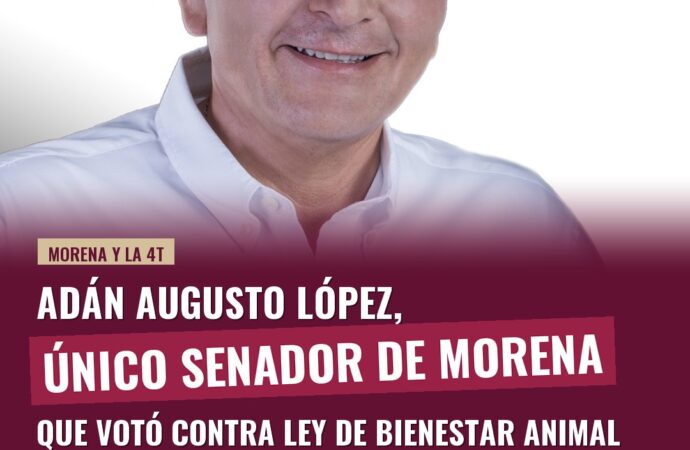 Adán Augusto López, único senador de Morena que votó contra Ley de Bienestar Animal
