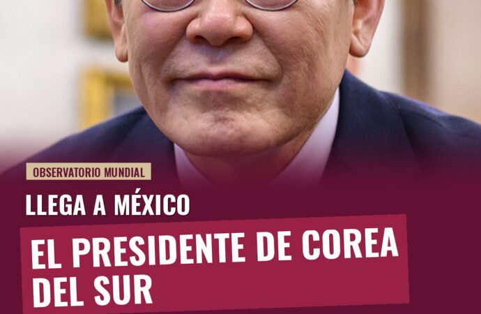 Llega a México el presidente de Corea del Sur