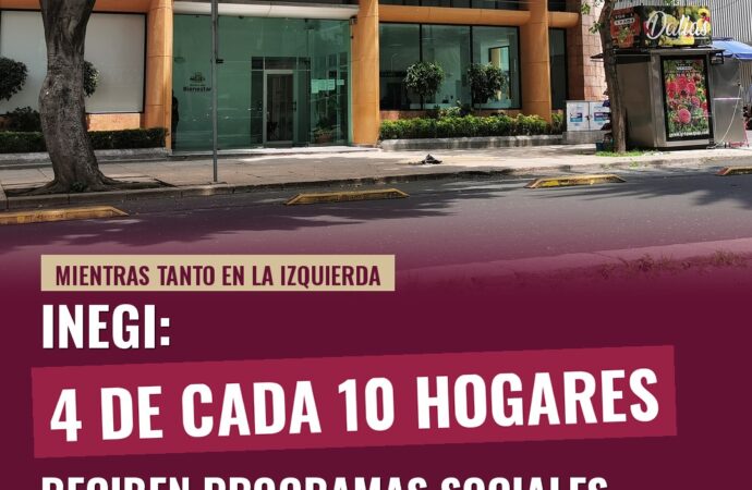 INEGI: 4 de cada 10 hogares reciben programas sociales