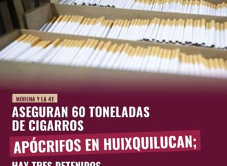 Aseguran 60 toneladas de cigarros apócrifos en Huixquilucan; hay tres detenidos
