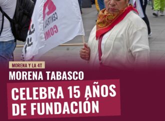 Morena Tabasco celebra 15 años de fundación con marcha en Villahermosa