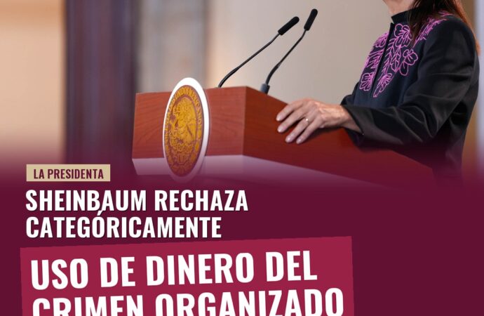 Sheinbaum rechaza categóricamente uso de dinero del crimen organizado en su campaña 2024